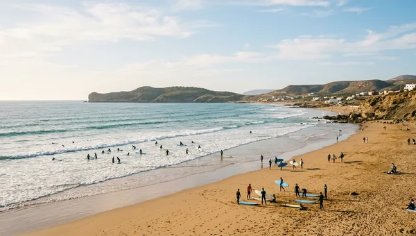 Crocodile Beach surf spot in Morocco